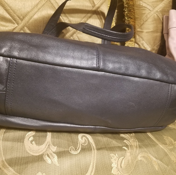 Coach grayish dark blue leather purse - Picture 2 of 4